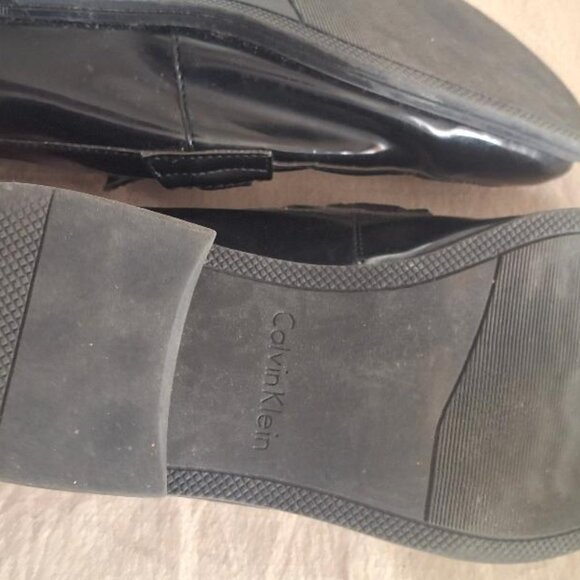 MENS CALVIN KLEIN BLACK PATENT LEATHER DRESS SHOES SIZE 12M - Picture 4 of 5